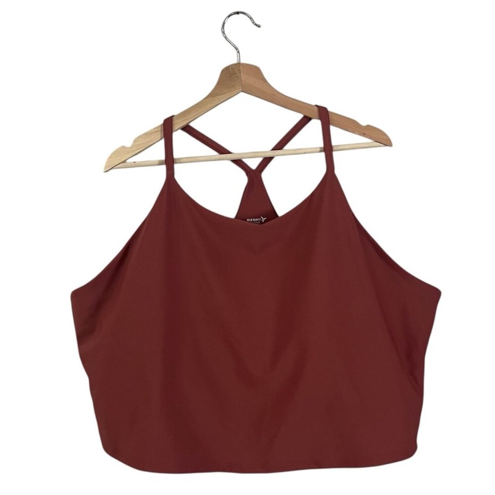 Old Navy Powersoft Longline Sports Bra Plus Size 4X Cherry Birch 579253 - Picture 1 of 9